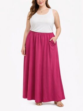 Culture Code Pink Maxi Skirt NWT Size L Elastic Waist Casual Lounge